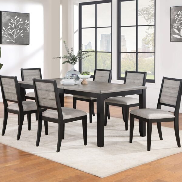 Elodie 7-piece Rectangular Extension Leaf Dining Set Black