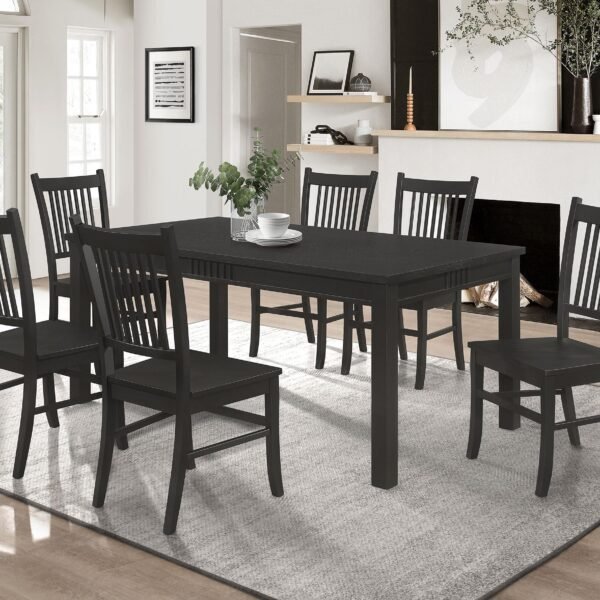 Marbrisa 7-piece Rectangular Dining Table Set Matte Black