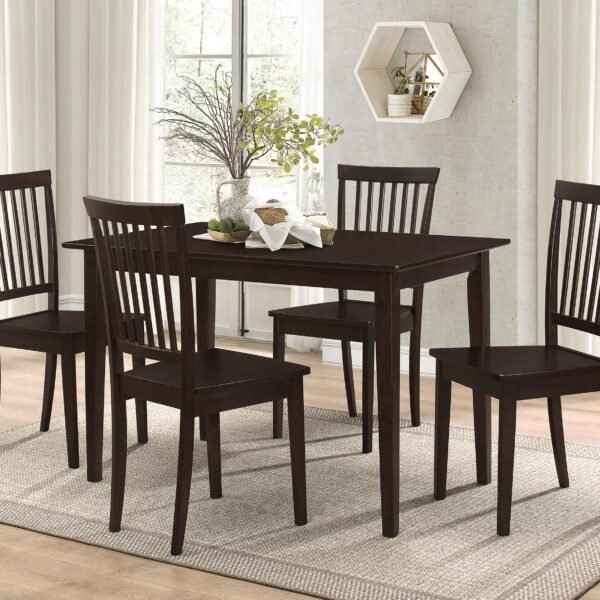 Gomez 5-piece Rectangular Dining Table Set Cappuccino