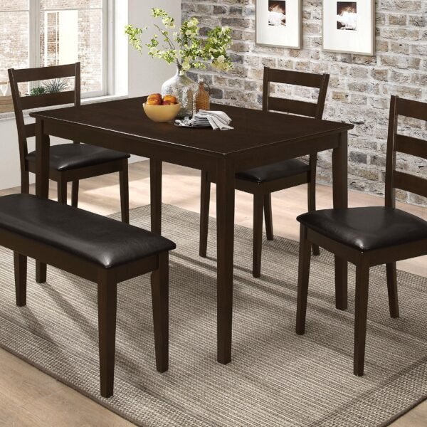 Guillen 5-piece Rectangular Dining Table Set Cappuccino