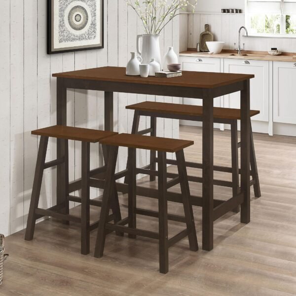 Connie 4-piece Counter Height Set Chestnut and Dark Brown
