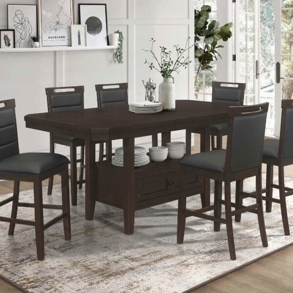 Prentiss 7-piece Butterfly Leaf Dining Table Set Cappuccino