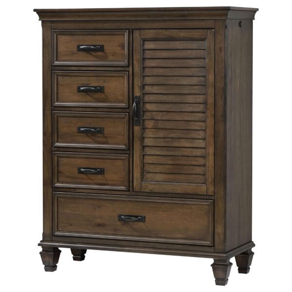 Franco 5-drawer Door Chest Burnished Oak