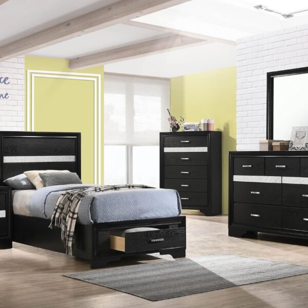 Miranda 5-piece Twin Bedroom Set Black