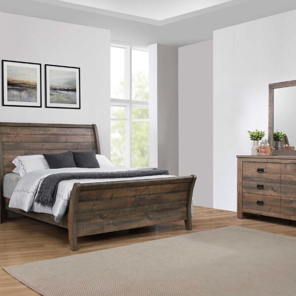 Frederick 4-piece Queen Bedroom Set Weathered Oak