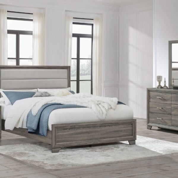 Wright 4-piece Eastern King Bedroom Set Brown Oak