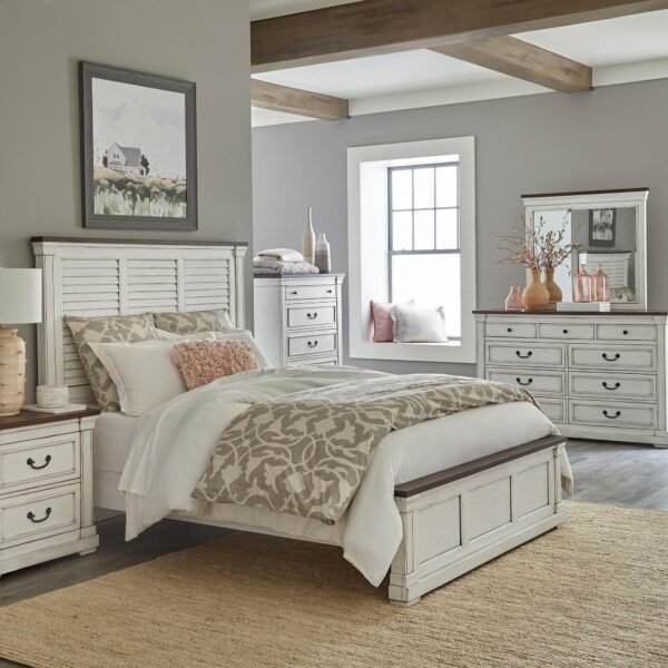 Hillcrest 5-piece Queen Bedroom Set Distressed White
