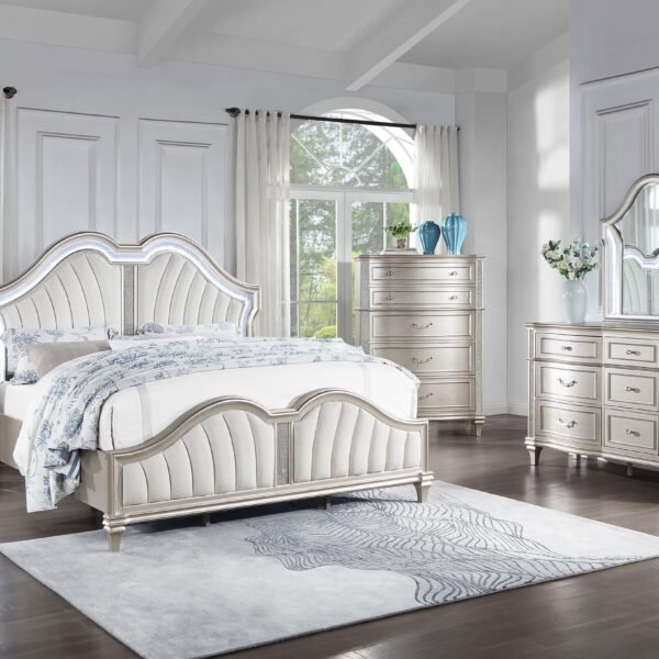 Evangeline 5-piece California King Bedroom Set Silver Oak