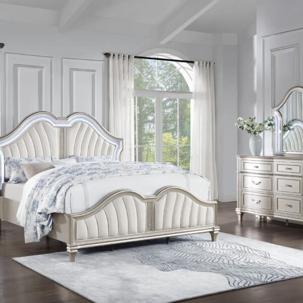 Evangeline 4-piece Queen Bedroom Set Silver Oak