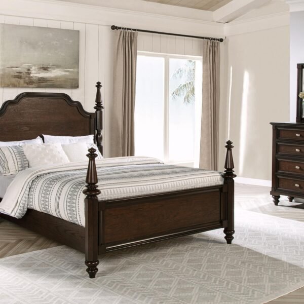 Andover 4-piece Eastern King Bedroom Set Dark Oak