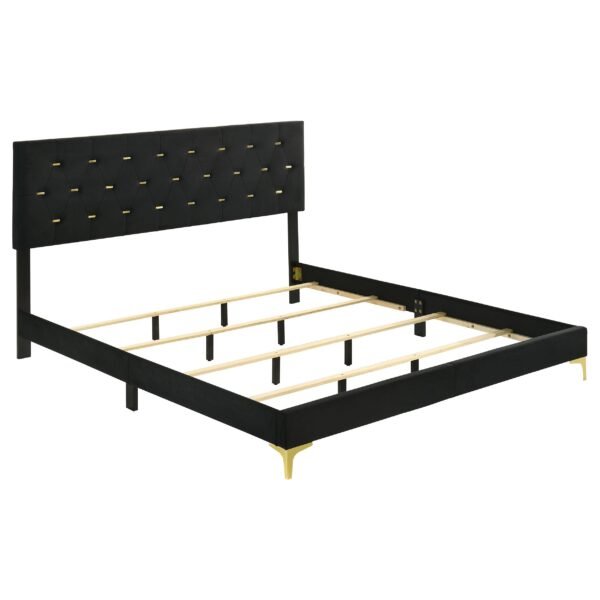 Kendall Upholstered California King Panel Bed Black