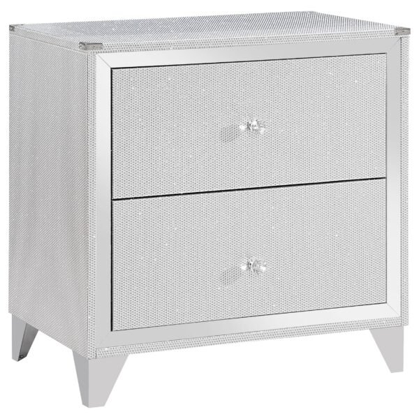 Larue 2-drawer Nightstand Silver