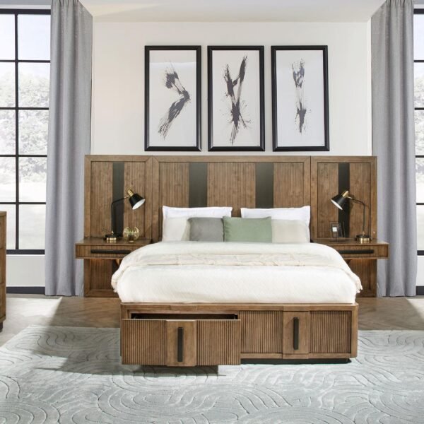 Terrace 6-piece Eastern King Panel Bedroom Set Ash Brown