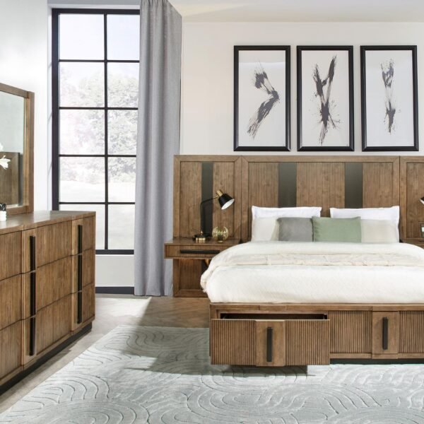 Terrace 5-piece California King Panel Bedroom Set Ash Brown