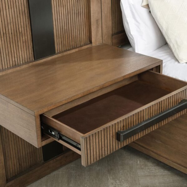 Terrace 2-piece Wall Panel with Nightstand Set Ash Brown