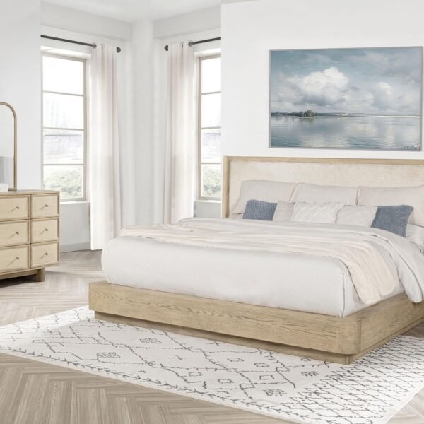 Kailani 4-piece Eastern King Bedroom Set Beige Oak