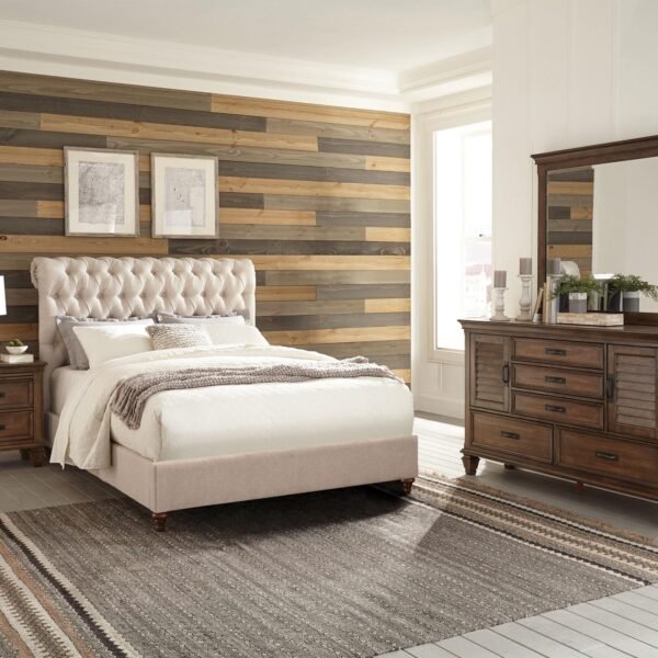 Devon 4-piece California King Bedroom Set Beige and Oak