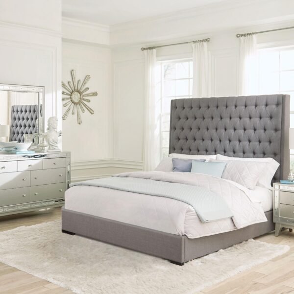 Camille 4-piece Eastern King Bedroom Set Metallic Mercury