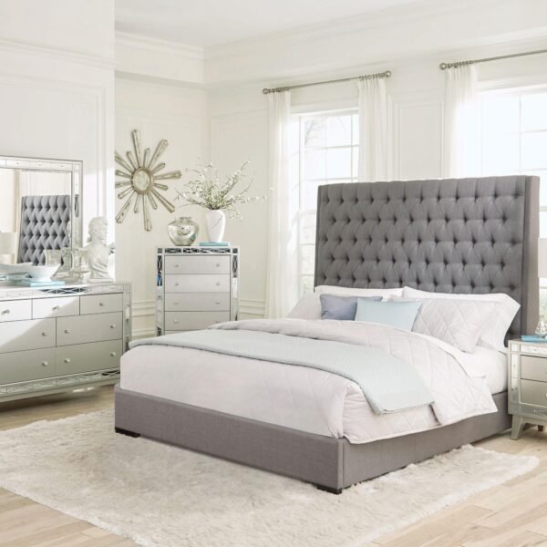Camille 5-piece California King Bedroom Set Metallic Mercury