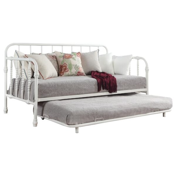 Marina Metal Twin Daybed with Trundle White