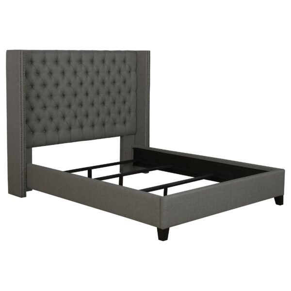 Bancroft Upholstered Full Wingback Bed Grey