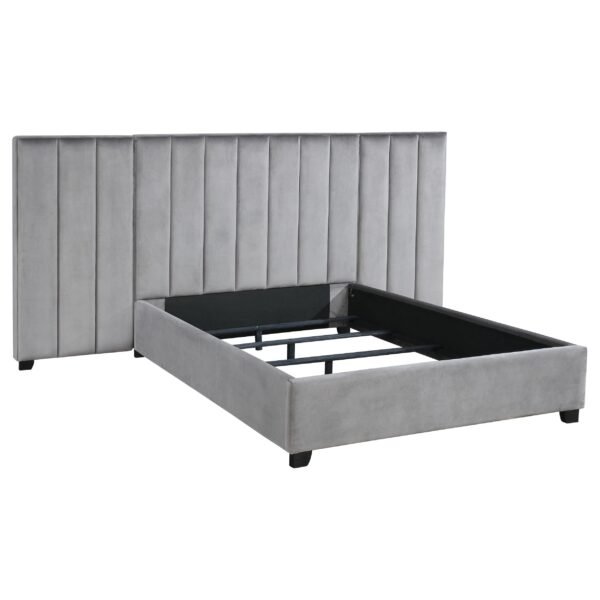 Arles Upholstered Eastern King Wall Panel Bed Grey