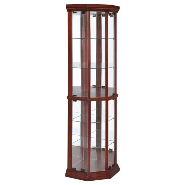 Appledale 6-shelf Corner Curio Display Cabinet Medium Brown