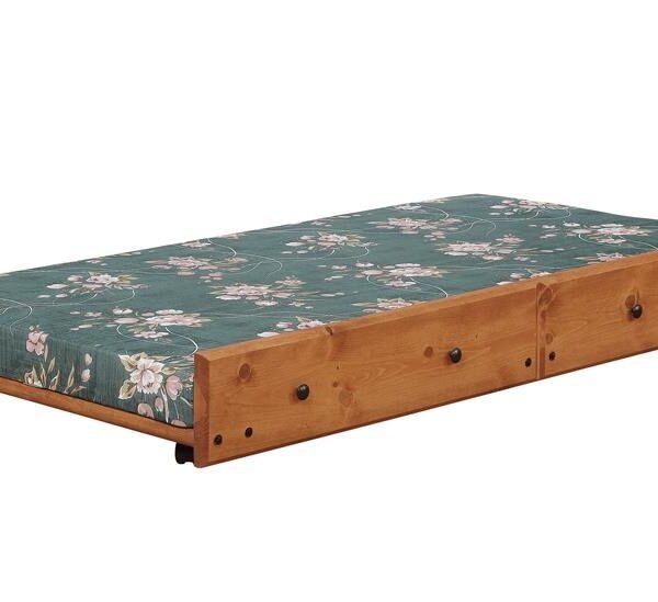 Wrangle Hill Wood Trundle with Bunkie Mattress Amber Wash