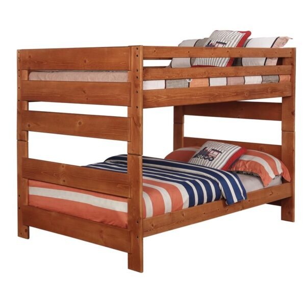 Wrangle Hill Wood Full Over Full Bunk Bed Amber Wash