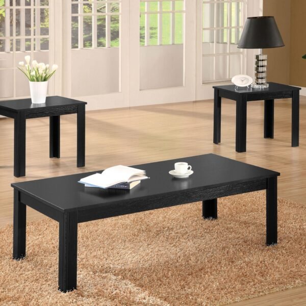 Elias 3-piece Engineered Wood Coffee Table Set Black