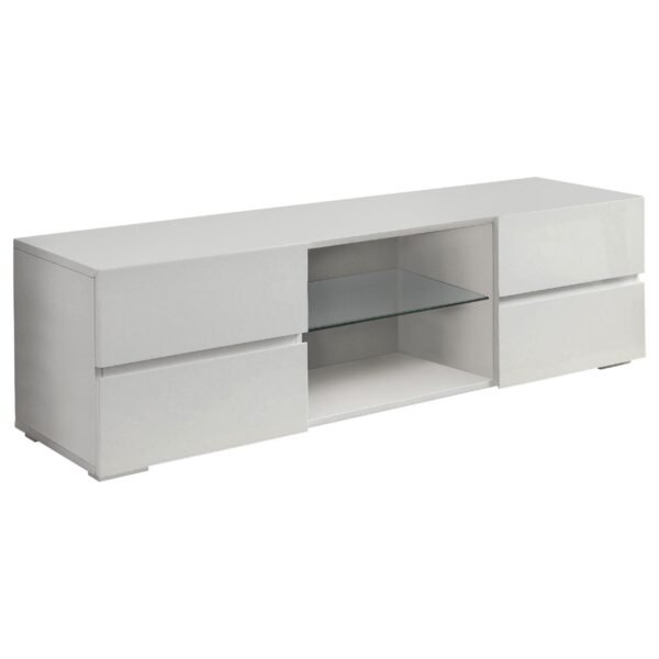 Galvin 4-drawer Wood 55-inch TV Stand White High Gloss