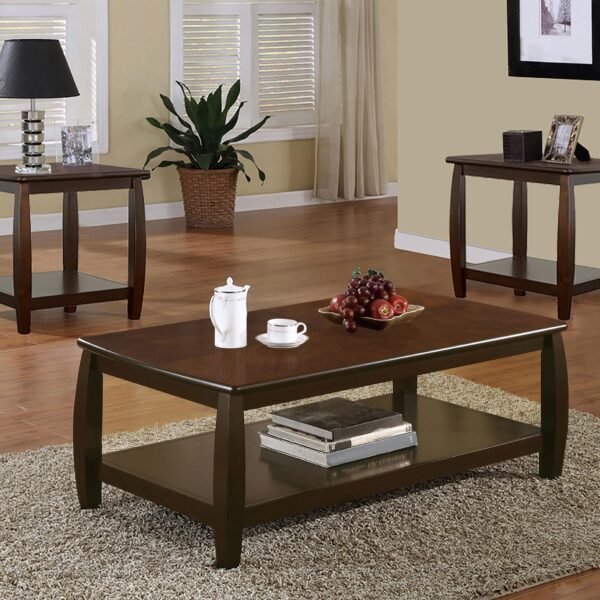 Dixon 3-piece Rectangular Wood Coffee Table Set Espresso