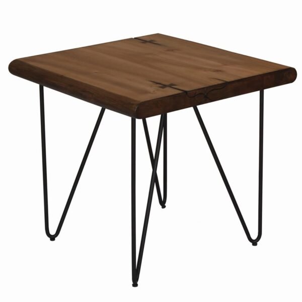 Square Wood Top End Table Natural Honey