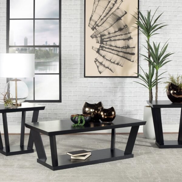 Aminta 3-piece Coffee and End Table Set Black