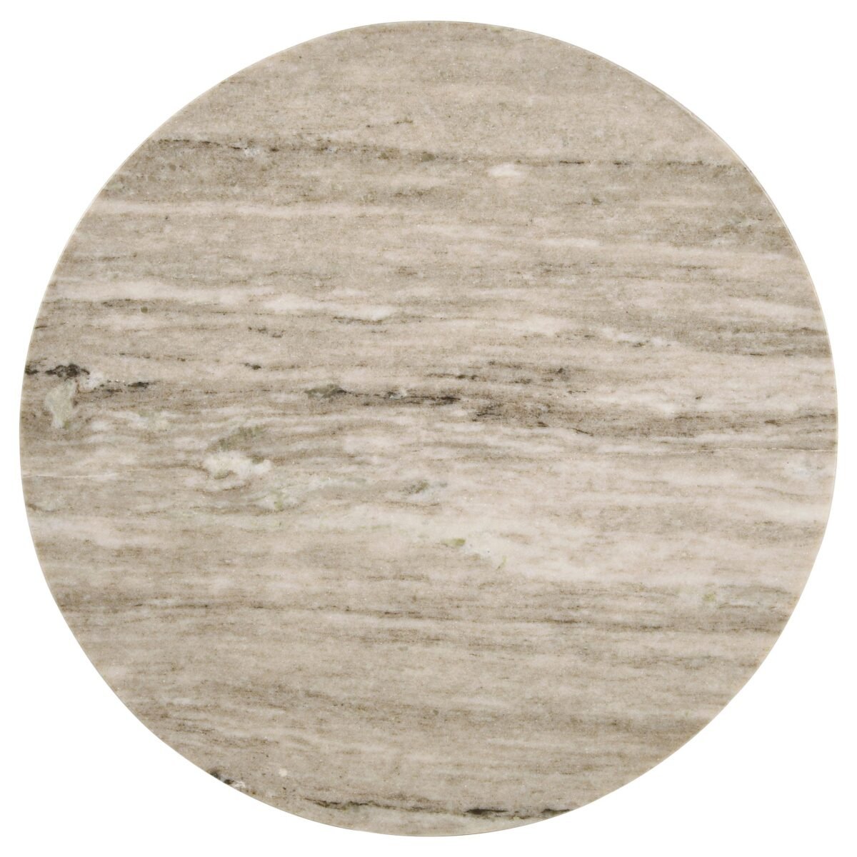 Alicia Round Marble Top Accent Side Table Ivory - The Furniture Place