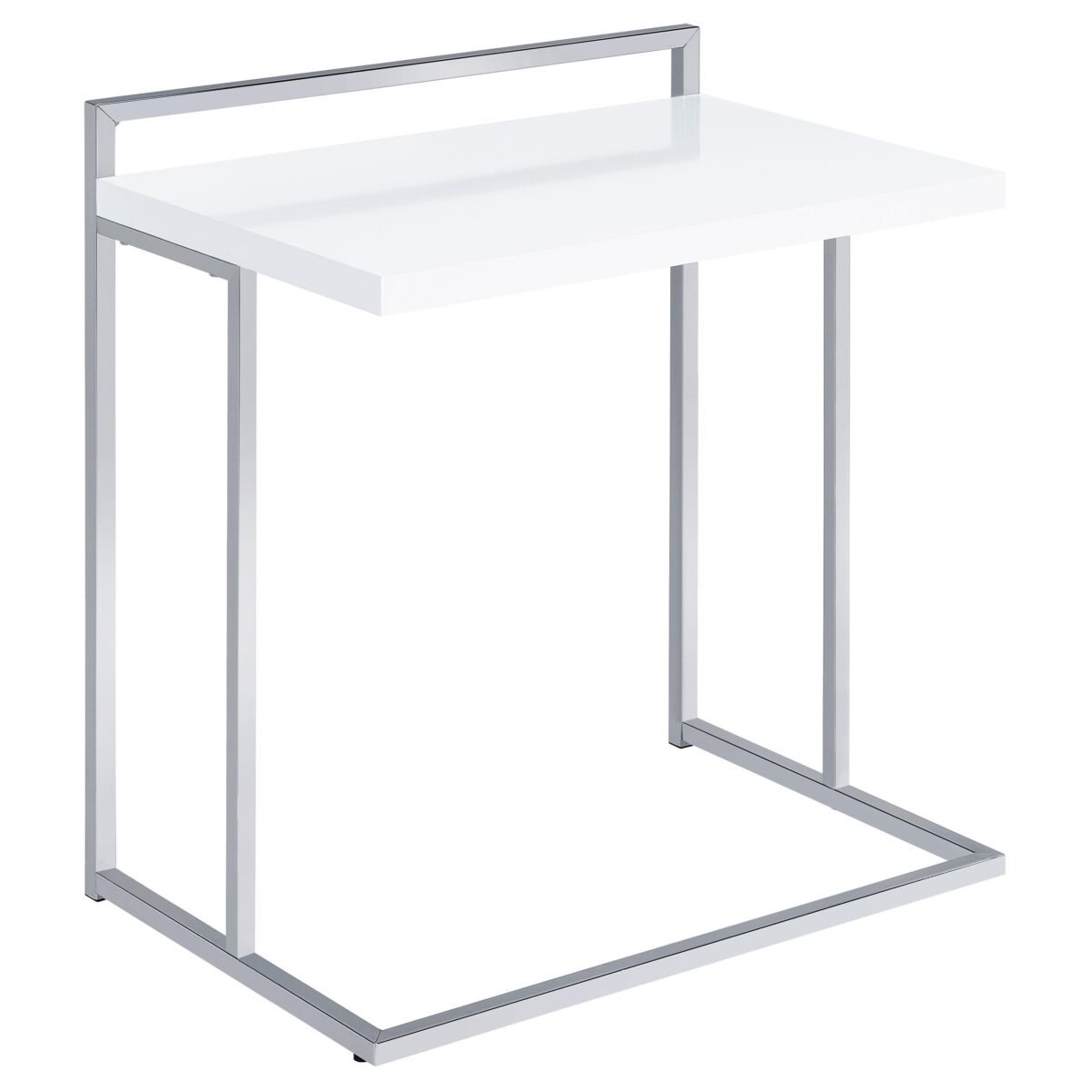 Dani Rectangular C-Shaped Sofa Side Table White High Gloss - The ...