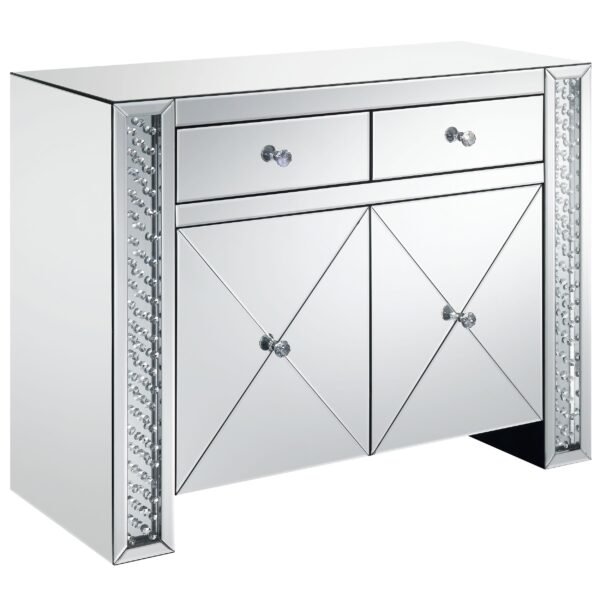 Maya 2-drawer Mirrored Storage Accent Cabinet Silver