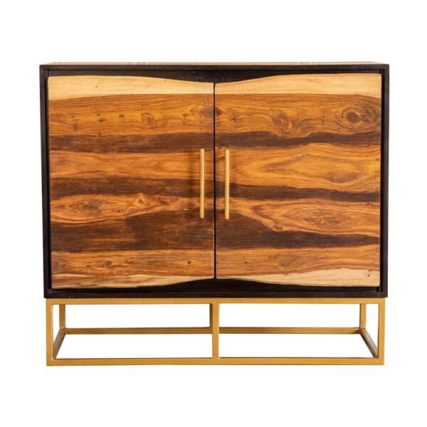 Zara 2-door 40-inch Wood Accent Storage Cabinet Black Walnut