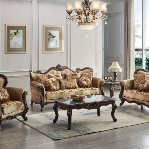 Traditional Loveseat Light Brown U18L