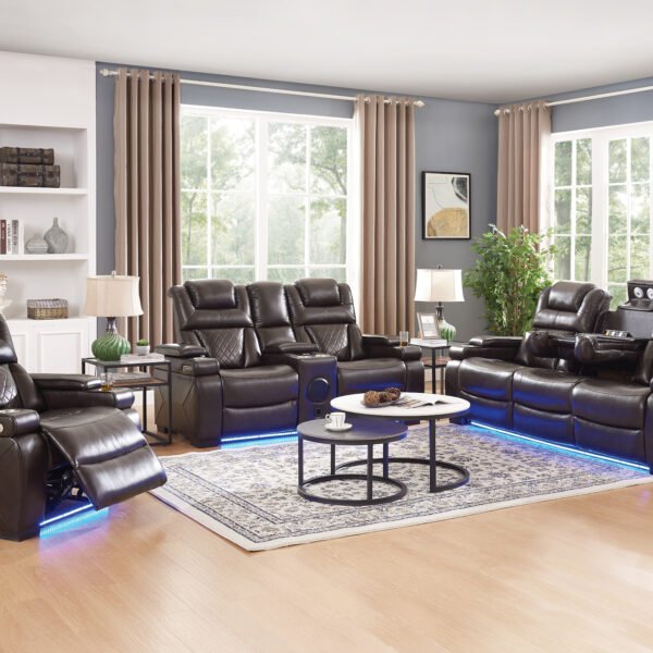 Dual Power Reclining Loveseat w/ Led & USB Type-C U31L